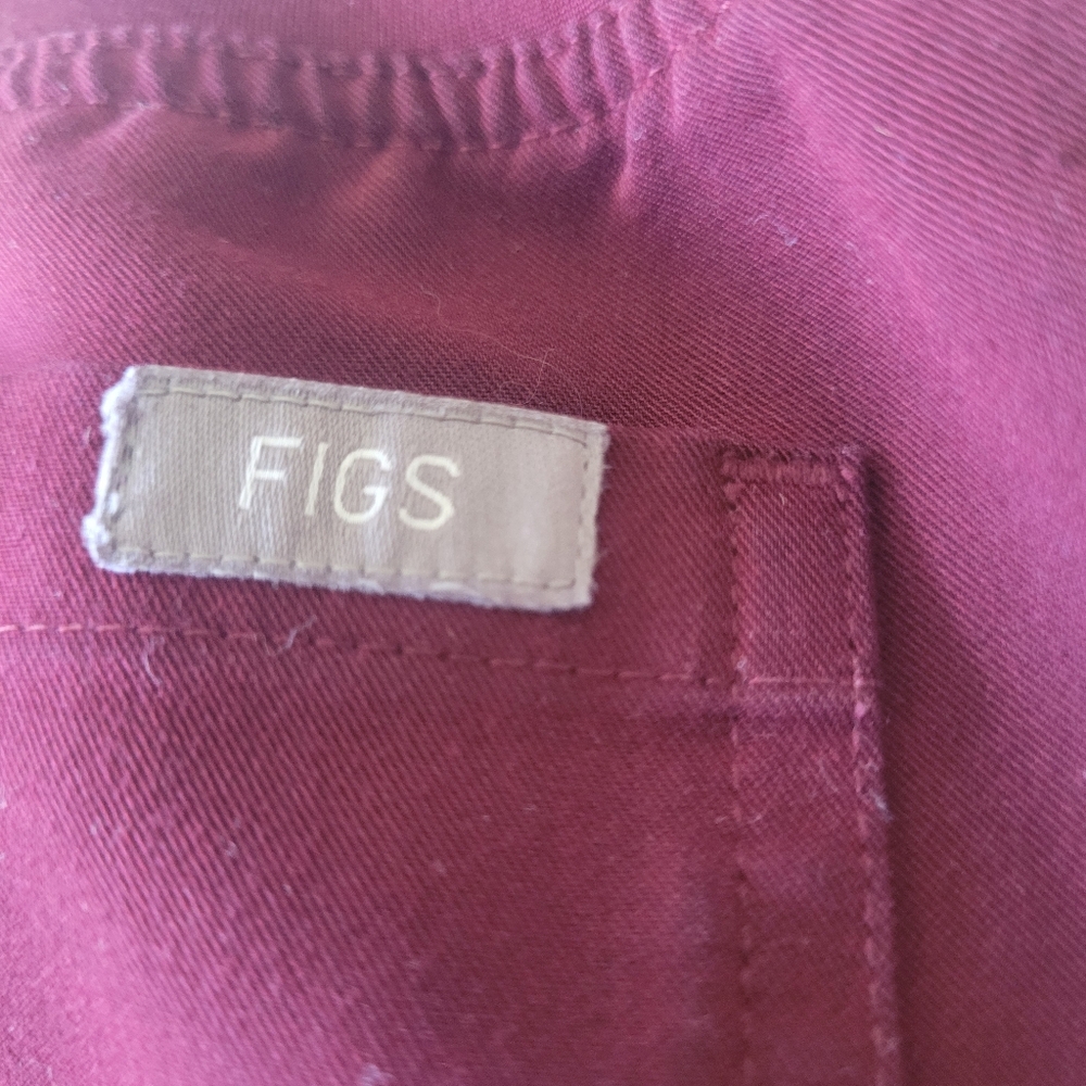 Figs Livingston Highwaisted Scrub Pants Burgundy Womens Size XS Medical Nurse - Picture 6 of 6